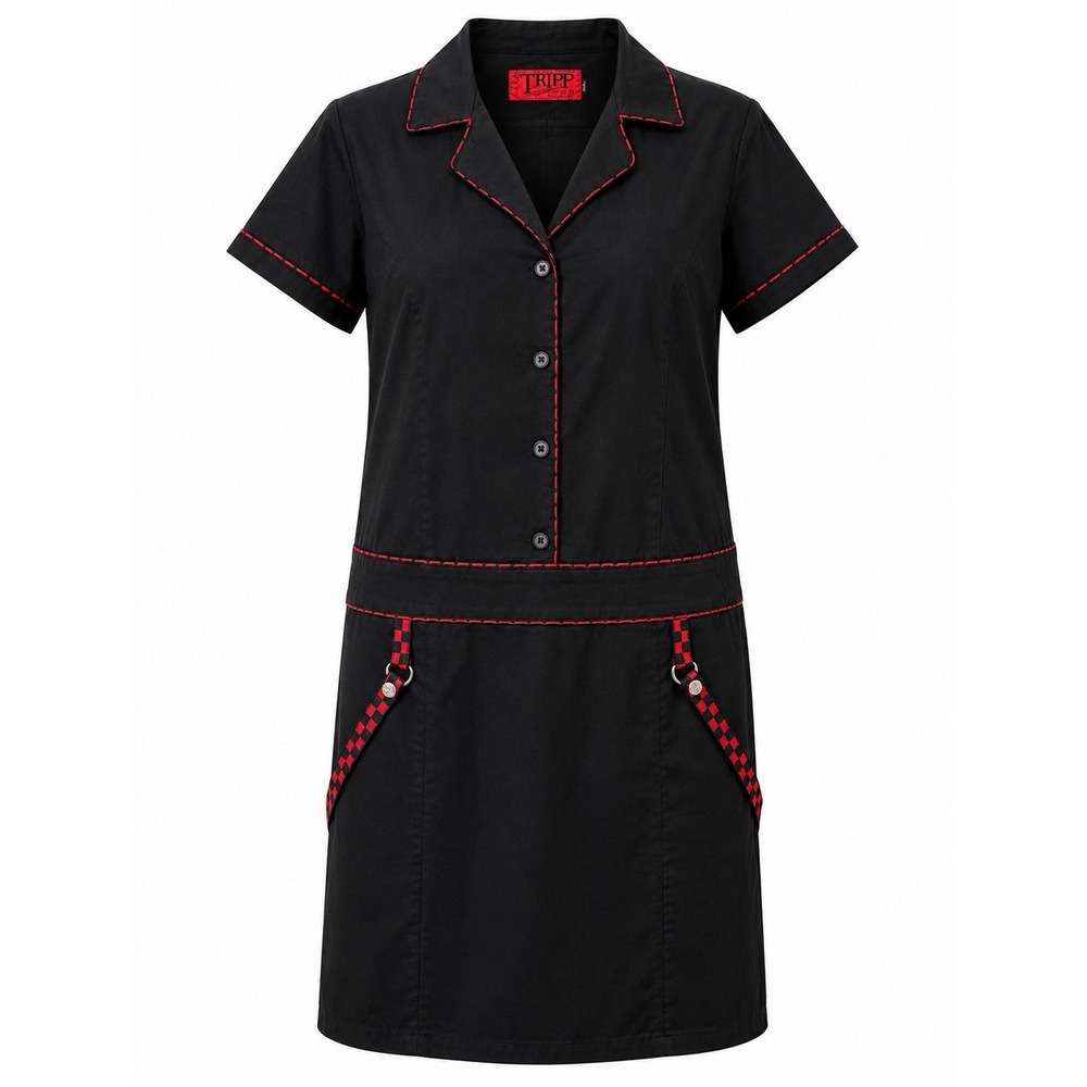 Vintage Y2K TRIPP NYC NWT Deadstock Mall Goth Punk Dress Black Red Size 16